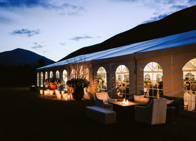image of bridal wedding place at night