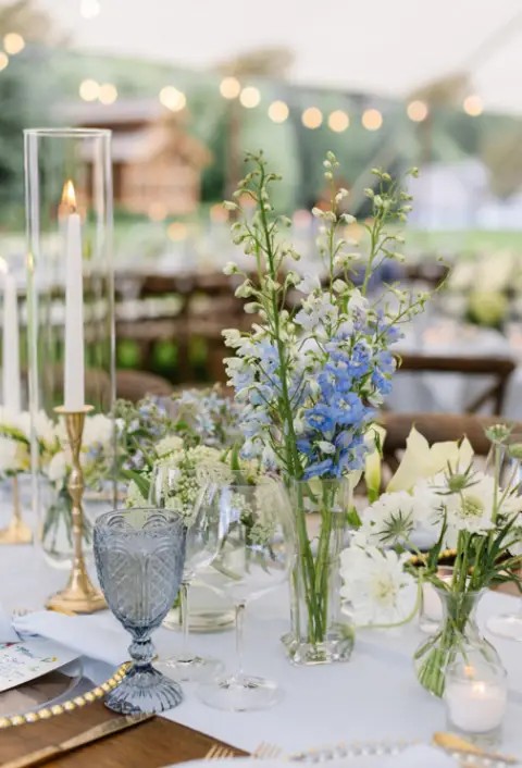 wedding table with flowers